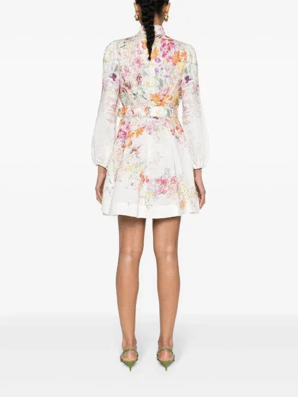 Zimmermann Natura Buttoned Floral Mini Dress Size 2 / AU 12 for rent on The Volte - main image