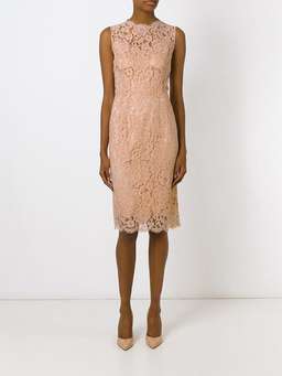 Dolce & Gabbana Floral Lace Sleeveless Dress Pink Size 6 for rent on The Volte - image 1
