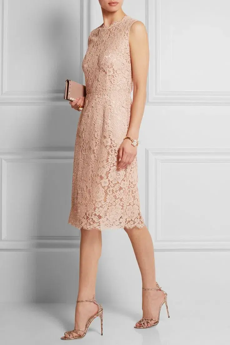 Dolce & Gabbana Floral Lace Sleeveless Dress Pink Size 6 for rent on The Volte - main image