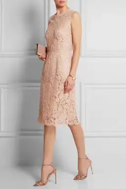 Dolce & Gabbana Floral Lace Sleeveless Dress Pink Size 6 for rent on The Volte - image 2