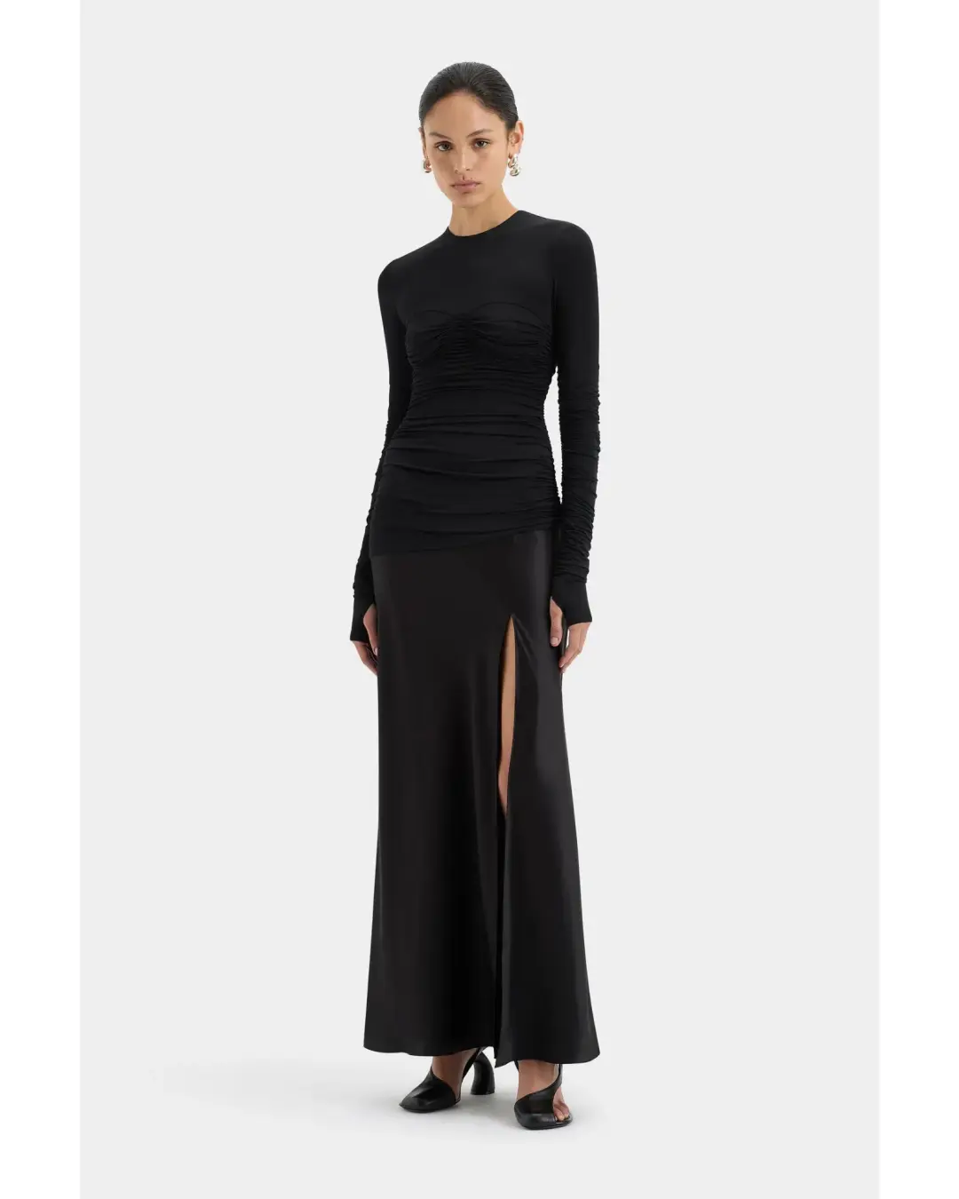 Sir Alessia Draped Gown Black Size 1 / AU 8 for rent on The Volte - main image