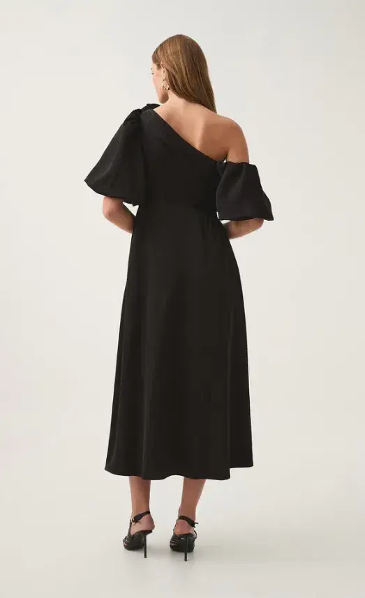 Aje Magnetic Draped Midi Dress Black Size 12 - Image 2