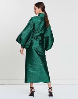 Camilla & Marc ‘Gesa’ Metallic Dress Emerald Green Size 10