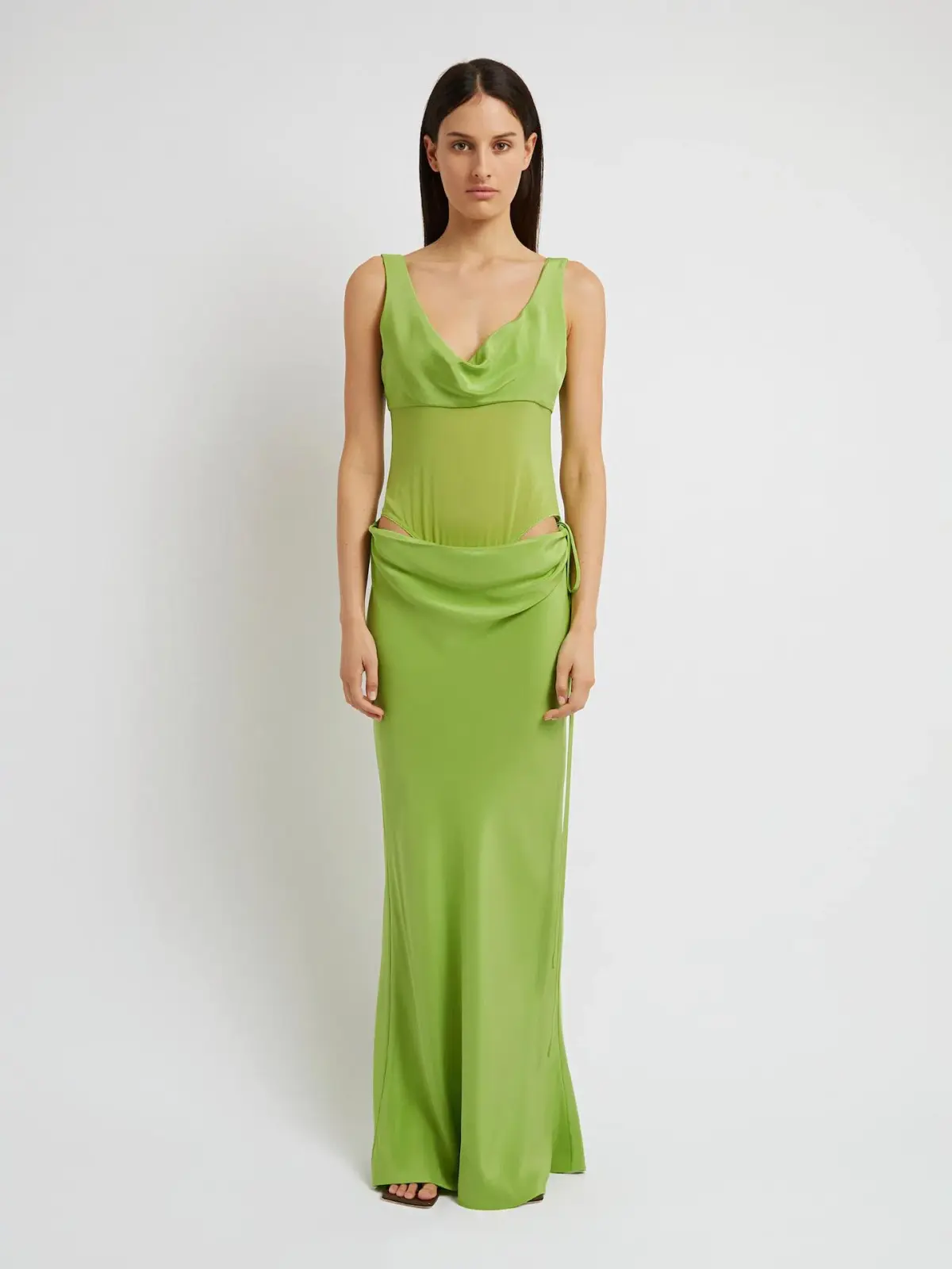 Christopher Esber Sheer Silk Gown in Green Size S / AU 8 - Image 1