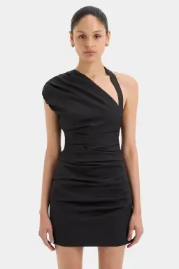 Sir The Label Gathered Mini Dress Black Size AU 8 for rent on The Volte - image 2