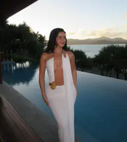 Christopher Esber Elliptic Stone Drape Maxi Dress White Size 6 for rent on The Volte - image 2