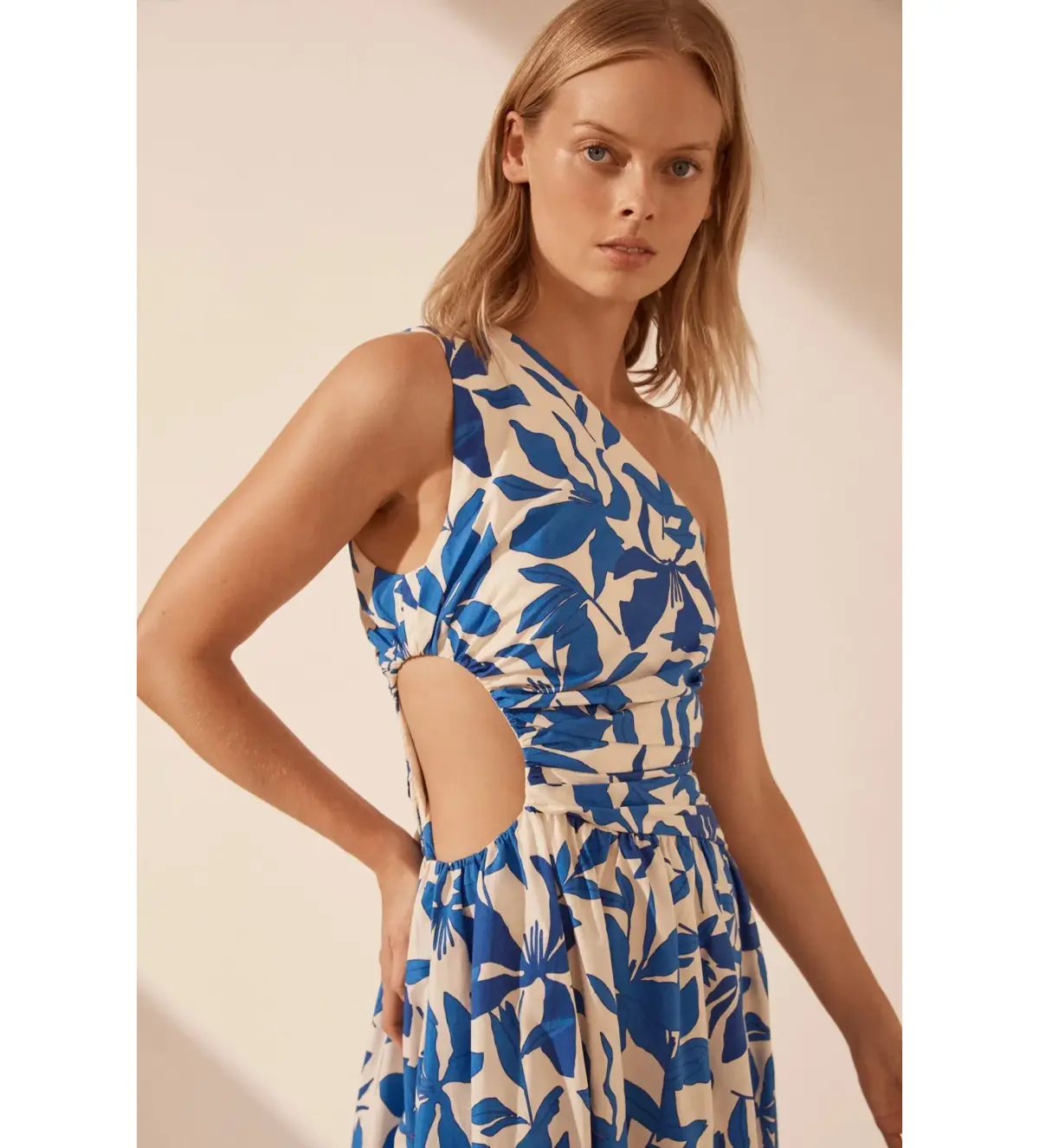 Shona Joy Bleue Asymmetrical Cut Out Maxi Dress Size AU 10 - Image 6