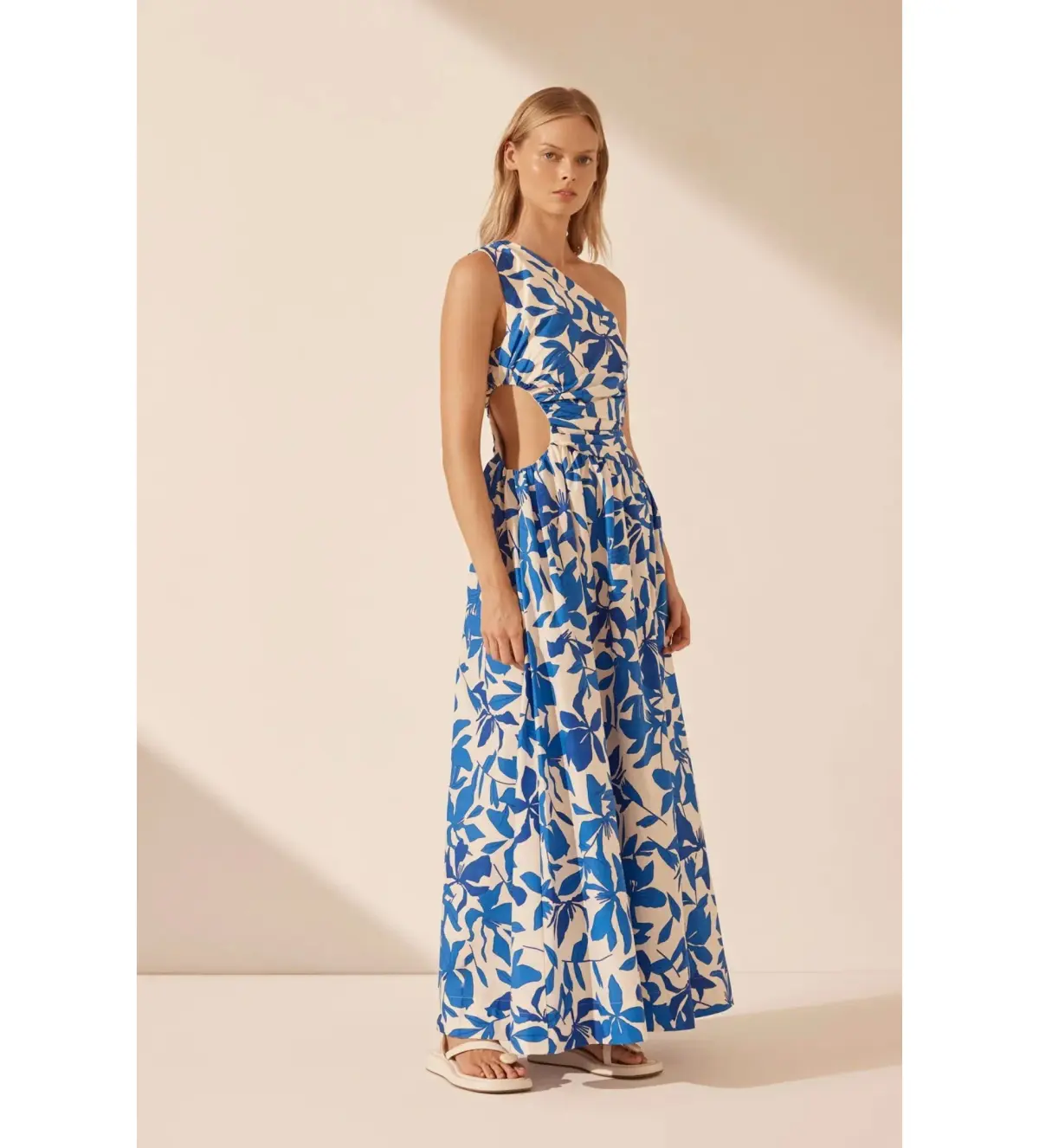 Shona Joy Bleue Asymmetrical Cut Out Maxi Dress Size AU 10 - Image 2