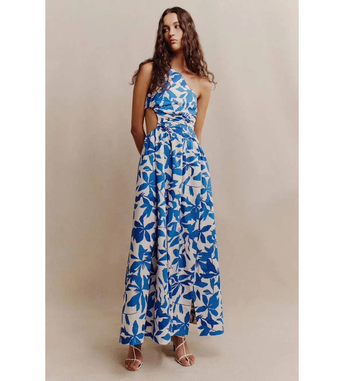 Shona Joy Bleue Asymmetrical Cut Out Maxi Dress Size AU 10 - Image 5