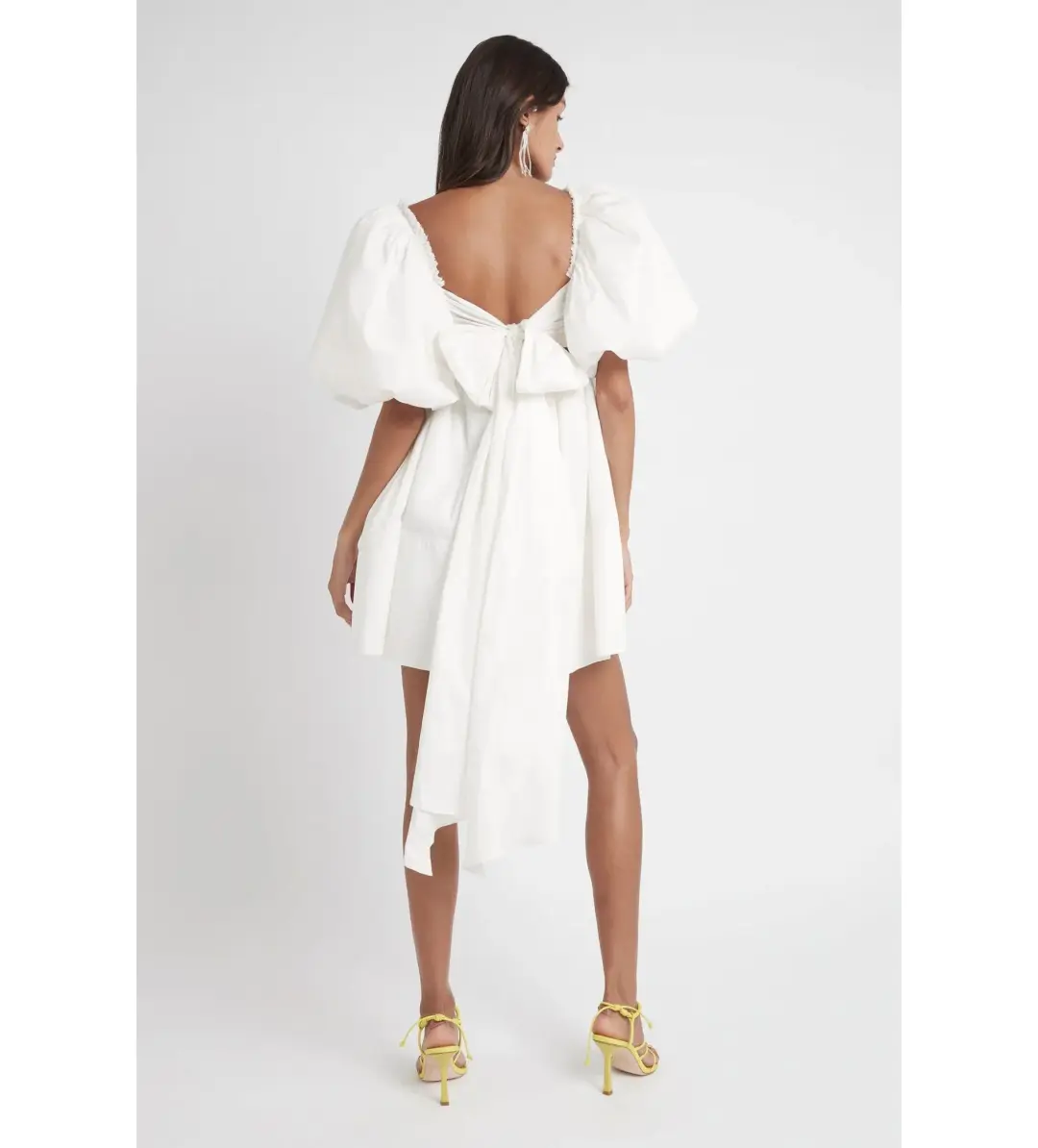 Aje Casabianca Puff Sleeve Mini Dress Ivory Size AU 6 for rent on The Volte - main image