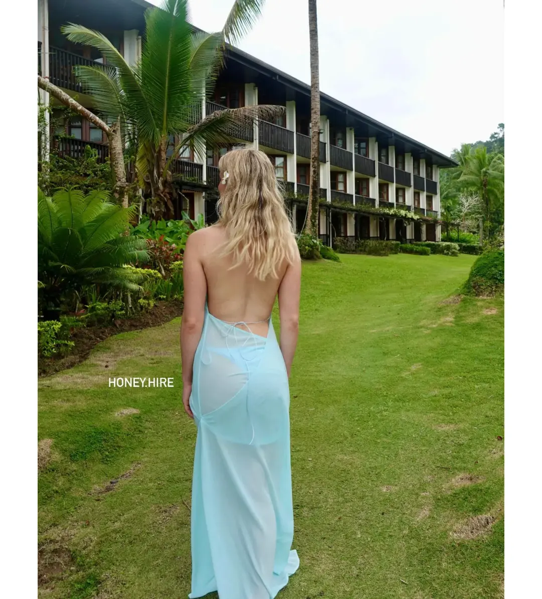 Natalie Rolt Anastasia Mini Dress in Baby Blue Size 1 / AU 8 for rent on The Volte - main image