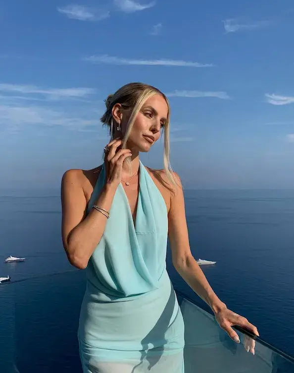 Natalie Rolt Anastasia Mini Dress in Baby Blue Size 1 / AU 8 for rent on The Volte - main image