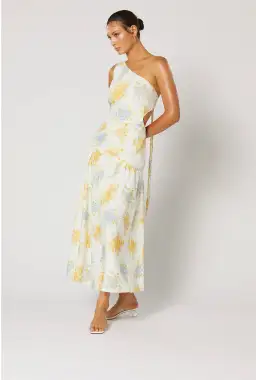 Ravello One Shoulder Dress, Winona, Cream Floral Size S 8 for rent on The Volte - image 1