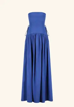 Shona Joy Vento Lace Up Strapless Maxi Dress in Cobalt Blue Size 10 for rent on The Volte - image 7