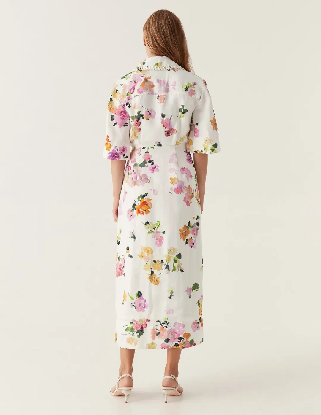 Aje Tabitha Wrap Front Midi Dress Scattered Floral Size 12 for rent on The Volte - main image