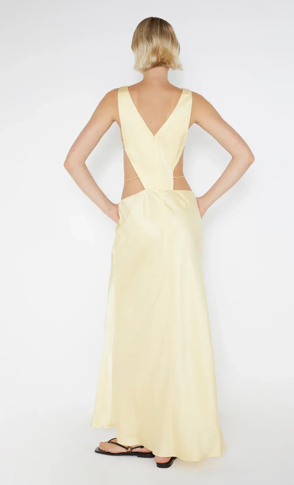 Bec & Bridge Agathe Diamond Dress Butter Yellow Size 8 - Image 3