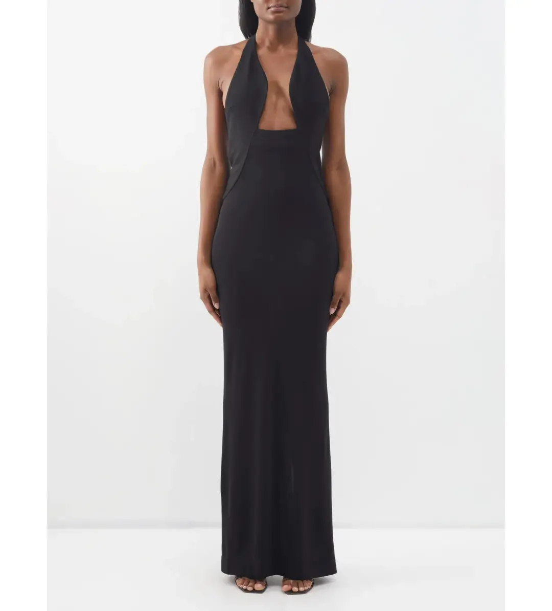 Christopher Esber Tailored Slope Halter Dress Black Size AU 6 for rent on The Volte - main image