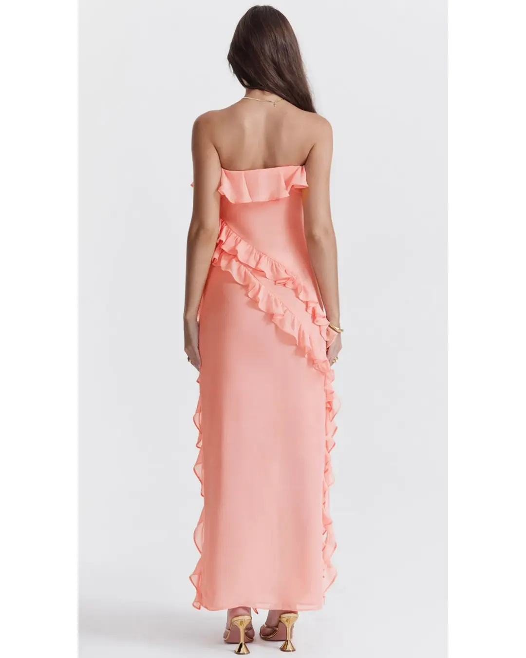 House of CB Sarina Dress Peach Size Small / AU 8 for rent on The Volte - main image