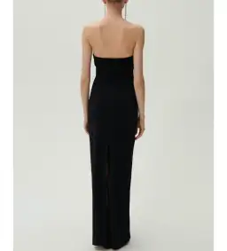 Magda Butrym Strapless Flower Appliqué Maxi Dress Black Size 6 for rent on The Volte - image 2