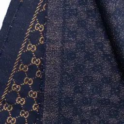 Gucci Metallic GG Wool Scarf Navy Bronze for rent on The Volte - image 4