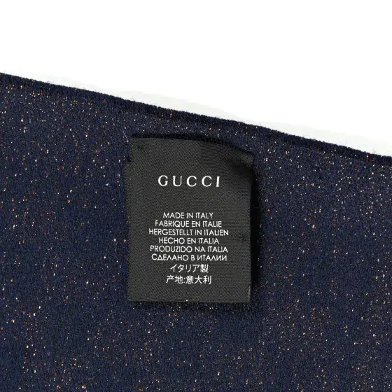 Gucci Metallic GG Wool Scarf Navy Bronze for rent on The Volte - main image