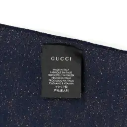 Gucci Metallic GG Wool Scarf Navy Bronze for rent on The Volte - image 5