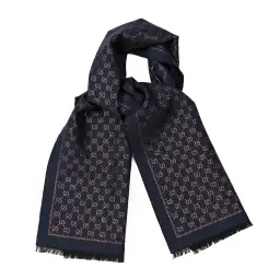 Gucci Metallic GG Wool Scarf Navy Bronze for rent on The Volte - image 2