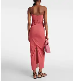 Christopher Esber Molded Venus Cutout Mesh Maxi Dress in Cayenne/Rose Size AU 6 for rent on The Volte - image 4