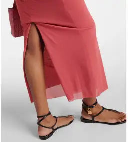 Christopher Esber Molded Venus Cutout Mesh Maxi Dress in Cayenne/Rose Size AU 6 for rent on The Volte - image 10