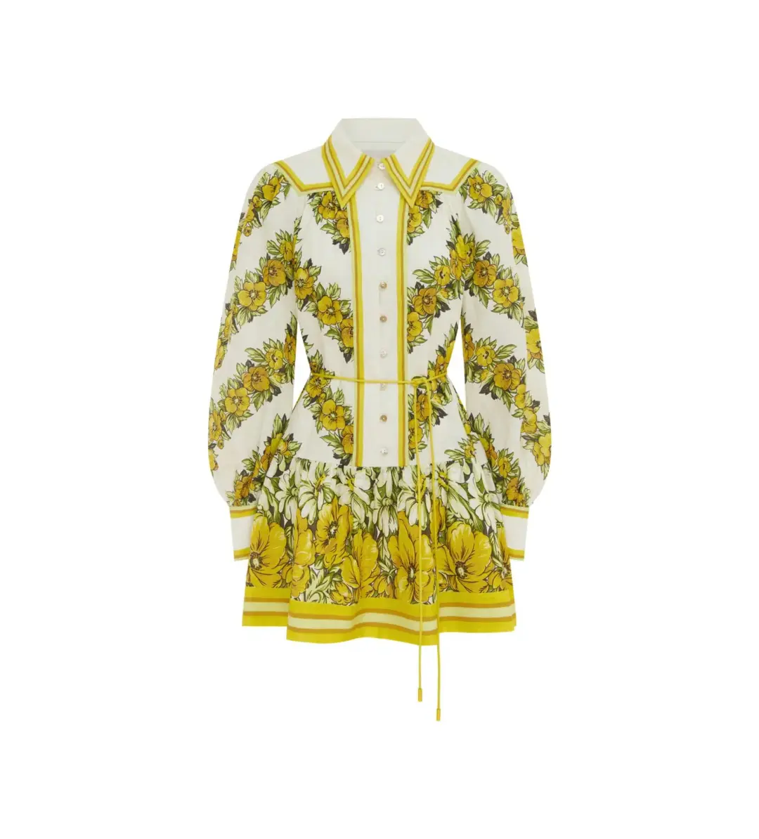 Alemais Gisela Mini Dress Yellow Floral Size AU 16 for rent on The Volte - main image