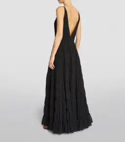 Aje Rosewood Chiffon Tiered Gown Black Size 10 for rent on The Volte - image 1