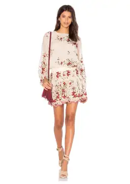 Zimmermann Sakura Embroidered Mini Dress Nude Floral Size 1 / AU 10 for rent on The Volte - image 1
