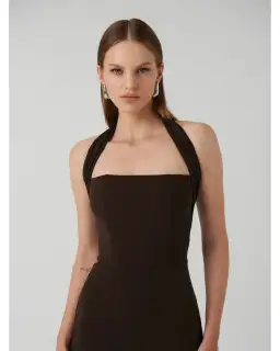 Effie Kats Meline Midi Dress in Coffee Size L / AU 12 for rent on The Volte - image 2