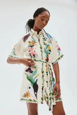 Alemais Meagan Linen Mini Dress Print Size 8 for rent on The Volte - image 2