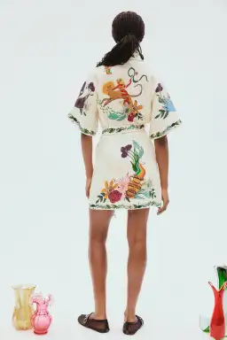 Alemais Meagan Linen Mini Dress Print Size 8 for rent on The Volte - image 3