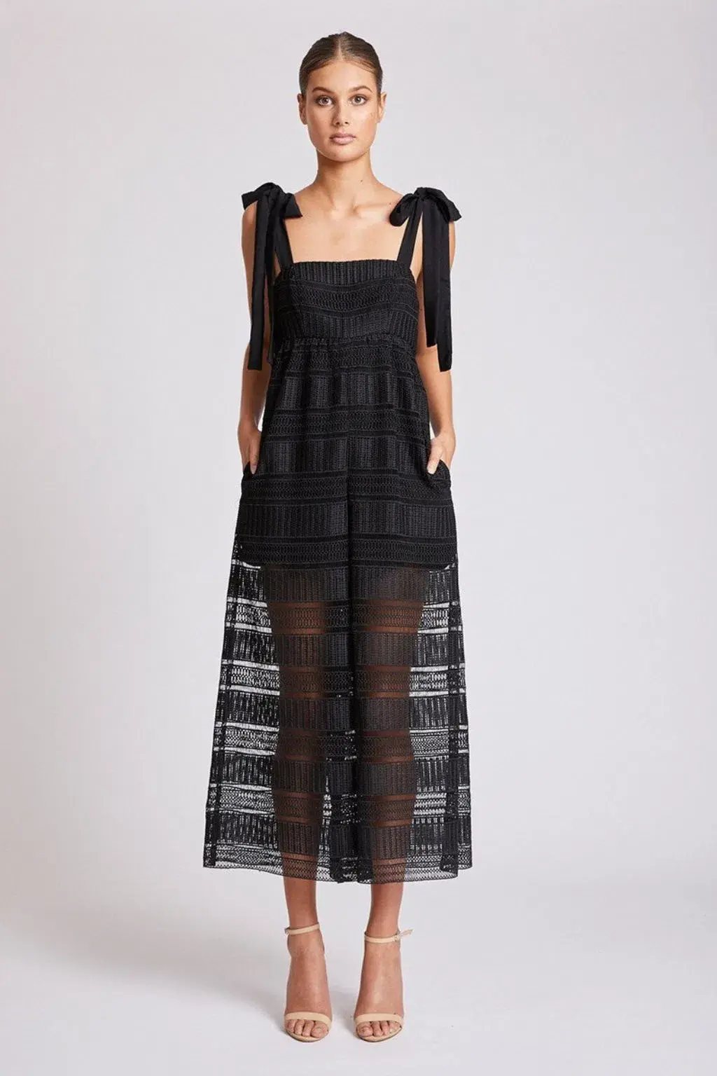 Shona Joy Baby Doll Jumpsuit Black Size 8 for rent on The Volte - main image