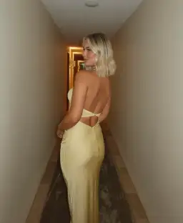 SOLARE HALTER DRESS | CITRUS - SIZE 8 for rent on The Volte - image 3