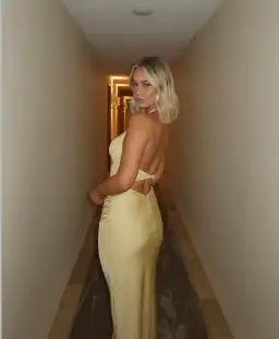 SOLARE HALTER DRESS | CITRUS - SIZE 8 for rent on The Volte - image 2