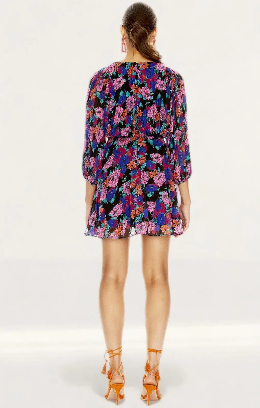 La Maison Talulah Sweet Talk Pleated Mini Dress Floral Size 8 for rent on The Volte - main image