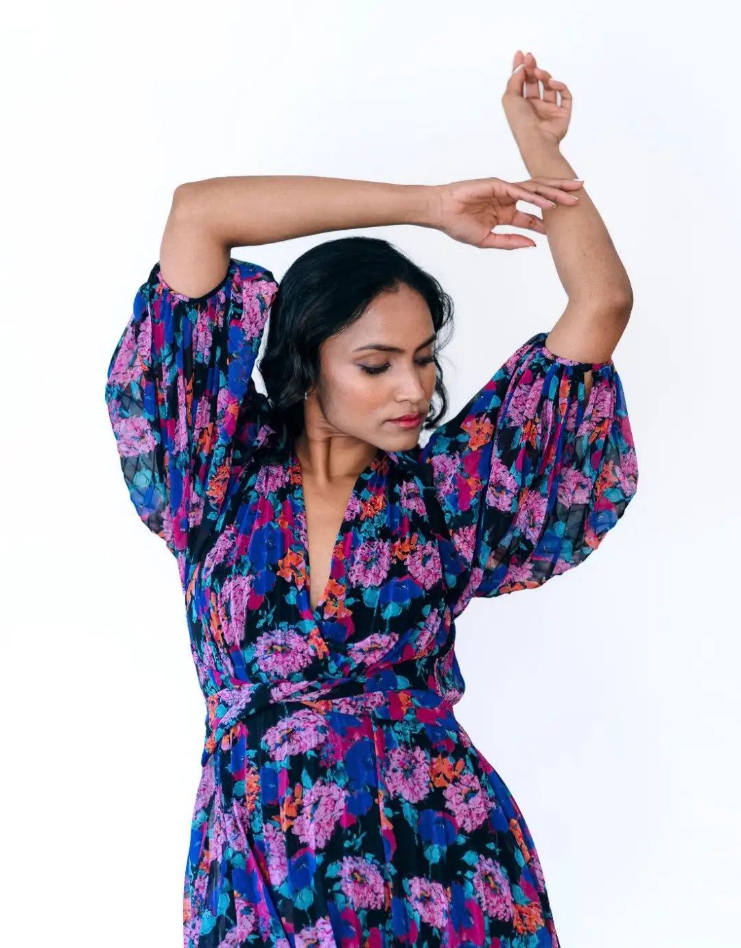 La Maison Talulah Sweet Talk Pleated Mini Dress Floral Size 8 for rent on The Volte - main image