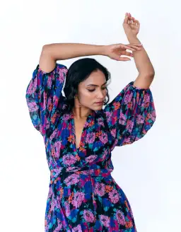 La Maison Talulah Sweet Talk Pleated Mini Dress Floral Size 8 for rent on The Volte - image 4