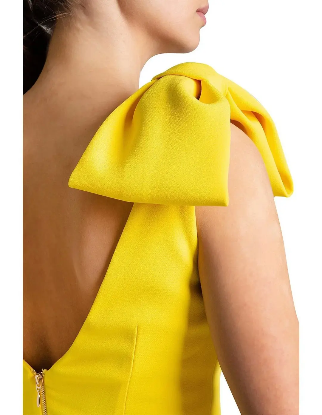 Rebecca Vallance Love Bow Midi Dress Yellow Size 8 for rent on The Volte - main image