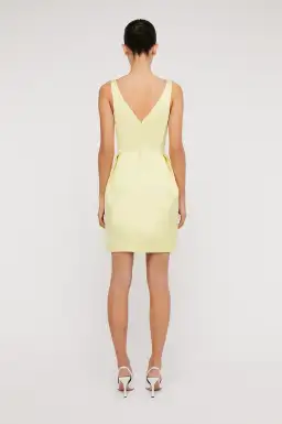 Scanlan Theodore Satin Mini Dress Yellow Size AU 6 for rent on The Volte - image 2