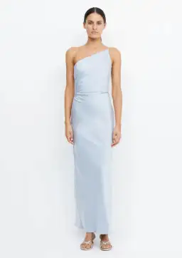 Bec & Bridge Eternity Asym Maxi Dress Dusty Blue Size 8