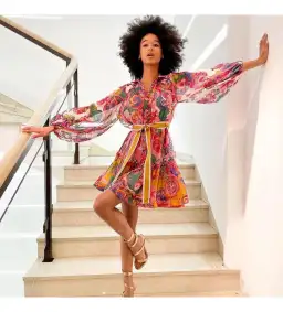 Zimmermann The Lovestruck Georgette Mini Dress in Mixed Paisley Size 1 / AU 10 for rent on The Volte - image 1