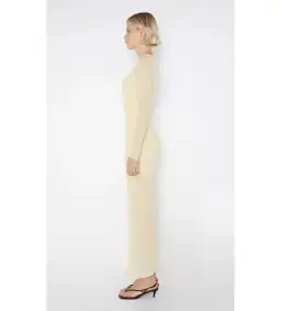 Bec & Bridge Fae Asym Long Sleeve Midi Dress in Butter Yellow Size S / AU 8 for rent on The Volte - image 4