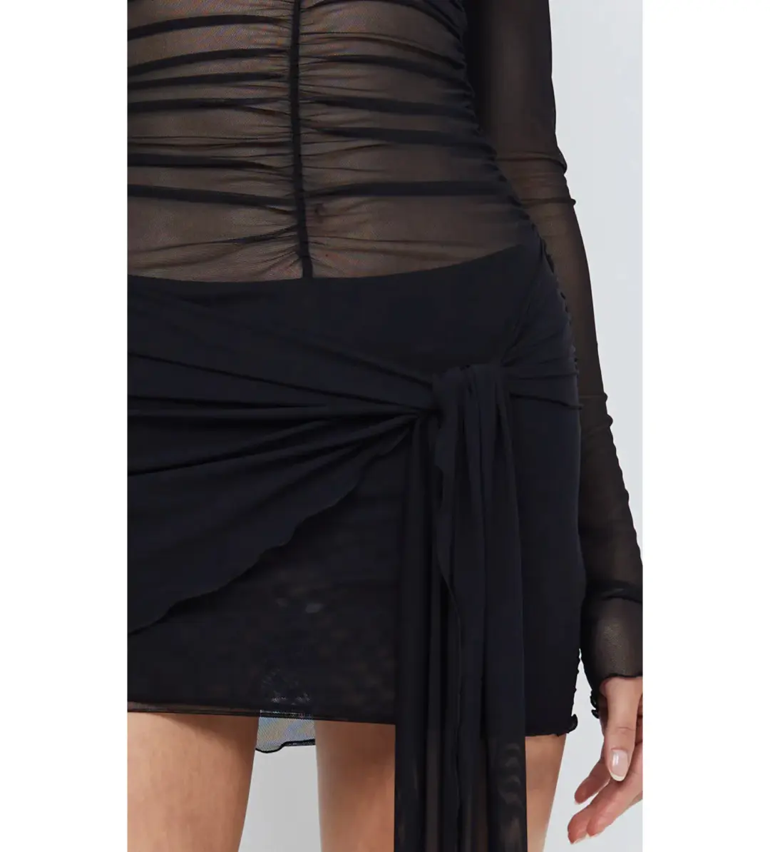 Bec & Bridge Marina Long Sleeve Mini Dress Black Size XS / AU 6 for rent on The Volte - main image