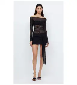 Bec & Bridge Marina Long Sleeve Mini Dress Black Size XS / AU 6 for rent on The Volte - image 1