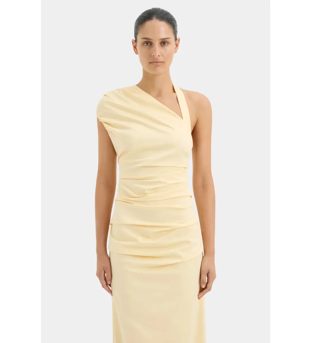 Sir The Label Giacomo Gathered Gown in Butter Size AU 10 for rent on The Volte - main image