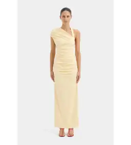 Sir The Label Giacomo Gathered Gown in Butter Size AU 10 for rent on The Volte - image 1